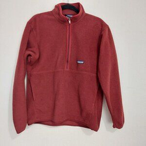 Vintage Men’s Size Medium Patagonia Half Zip Fleece Pullover Jacket Red Pockets